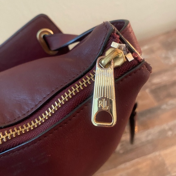Lauren Ralph Lauren Deep Burgundy Shoulder Bag - Picture 12 of 16